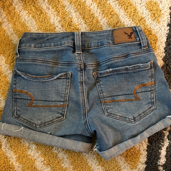 AE high-waisted midi jean shorts, 00 - Picture 2 of 3